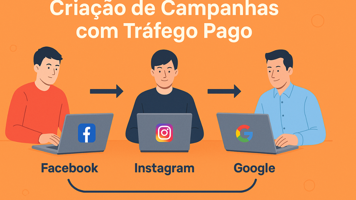 criação de campanhas com tráfego pago no curso turbo tráfego representando as plataformas digitais integradas