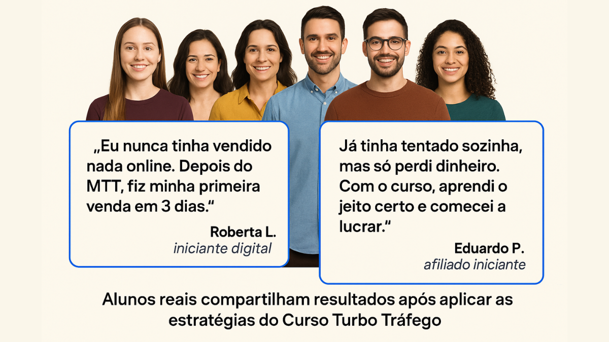 depoimentos reais de alunos sobre o curso turbo tráfego com resultados visíveis em vendas online