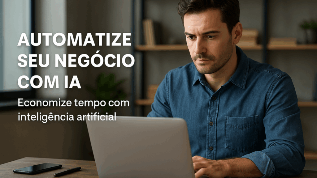 Empresária sorridente usando chatbot inteligente no computador para automatizar o atendimento ao cliente