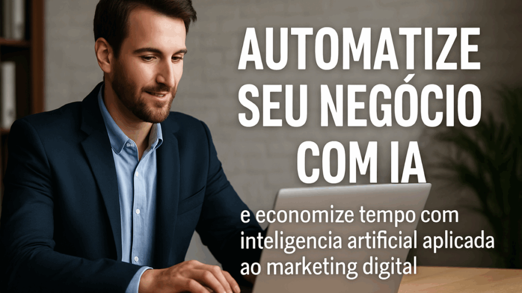 Empreendedor satisfeito observando resultados positivos após automatizar seu negócio com inteligência artificial