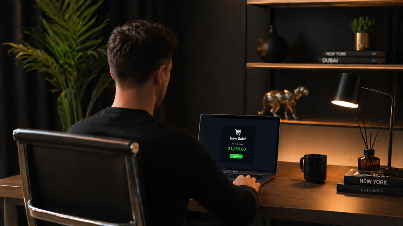  pessoa trabalhando no notebook para ganhar dinheiro online sem aparecer