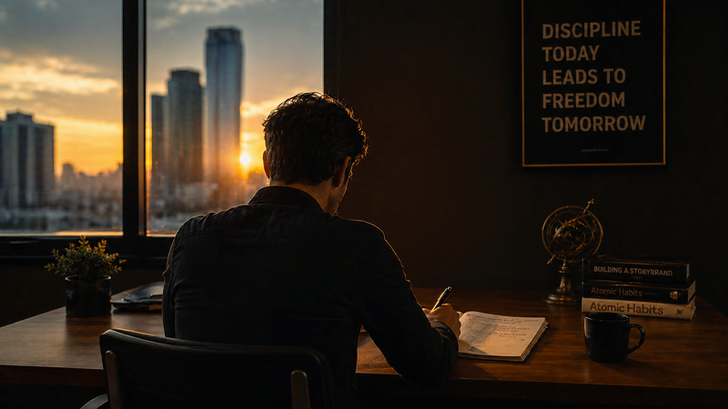 empreendedor planejando o dia com hábito diário de sucesso